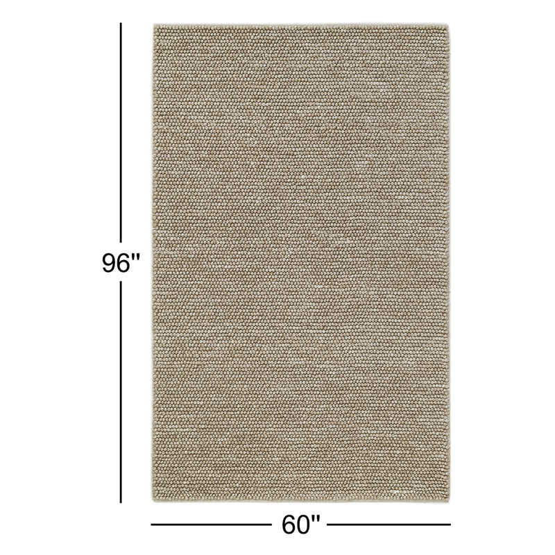 Ackman Flatweave Wool Polyester Owen Area Rug, Brown, Rectangle 5' x 8'