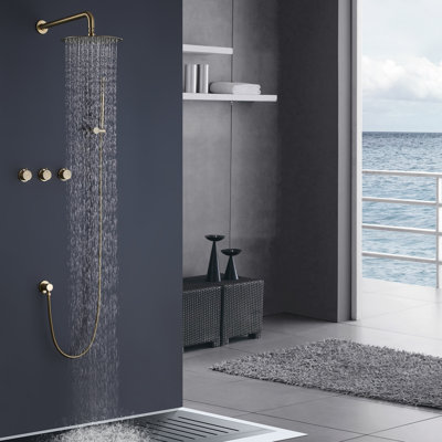 Système de douche mural à double fonction 10 "avec douchette à main
