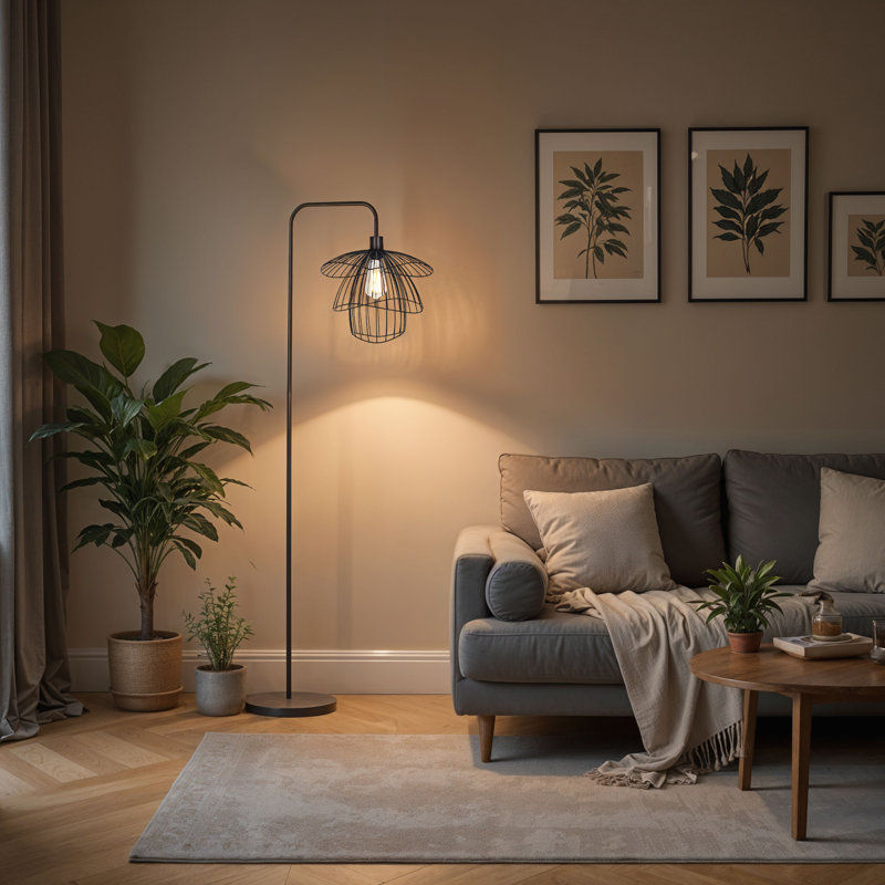  Lampe sur pied Orchid Downbridge, noire