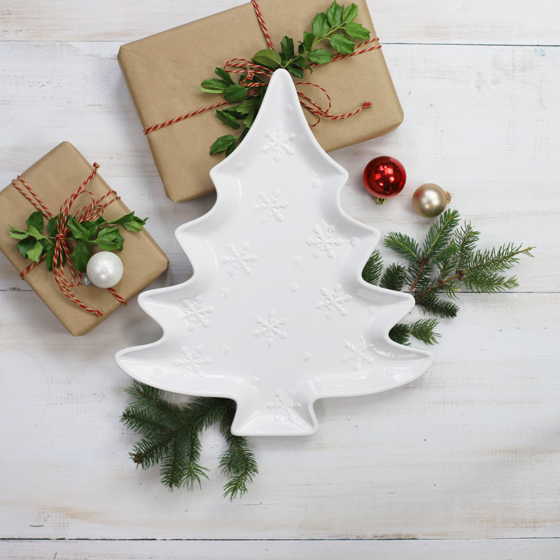 Winterfest Tree Platter, White