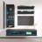Lieb 63" Modern Floating Wall Mounted Entertainment Center with 16-Color LED Lighting, High Gloss Finish-191758686