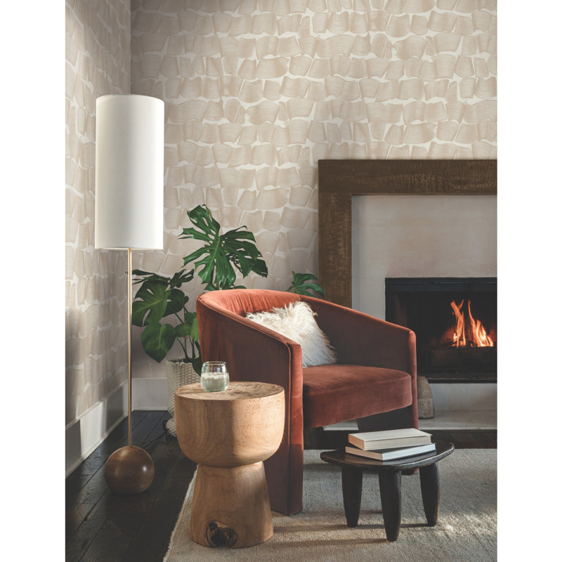 27' L x 27" W Wallpaper Roll, Blush