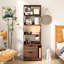 Table de chevet avec bibliothèque, table de chevet avec 2 tiroirs de rangement pour la chambre à coucher