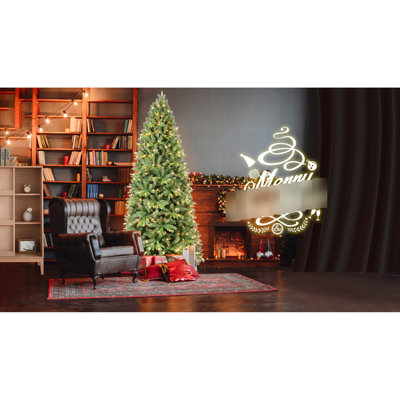 Arbre de Noël de 6 pi, 1032 texturés - pointes riches, 300 branches blanches réparties uniformément, branches articulées, arbre en métal avec branches pour un arrangement facile,