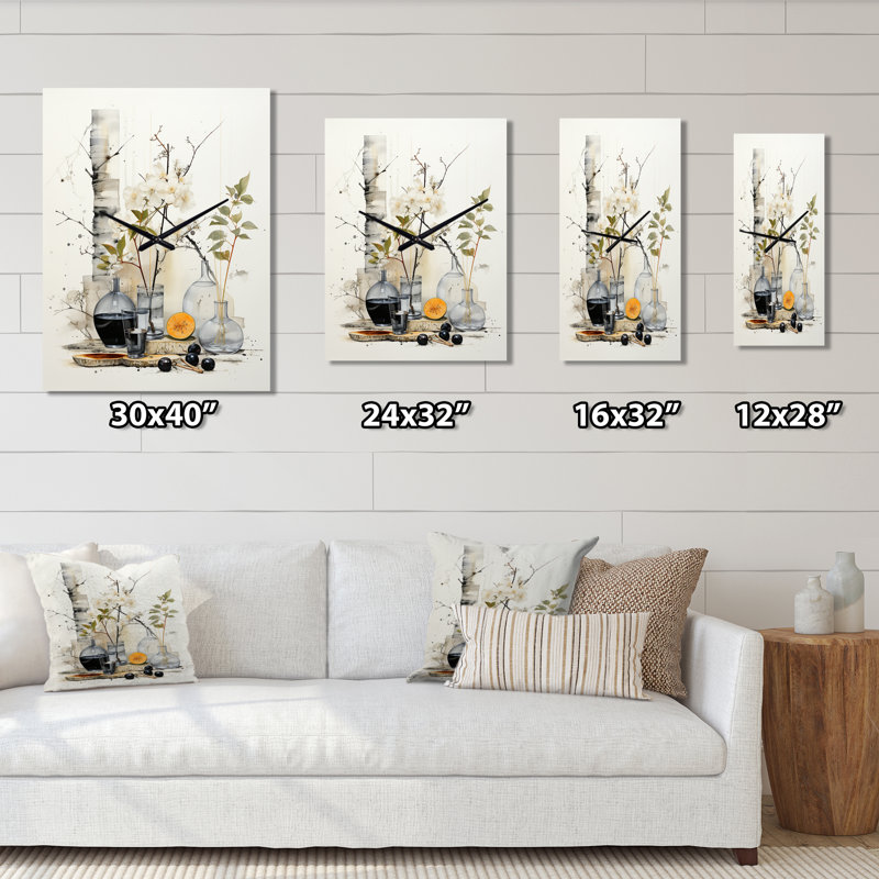 Asian Art Sumi Bird Serenity XX - Horloge murale asiatique surdimensionnée, Grand