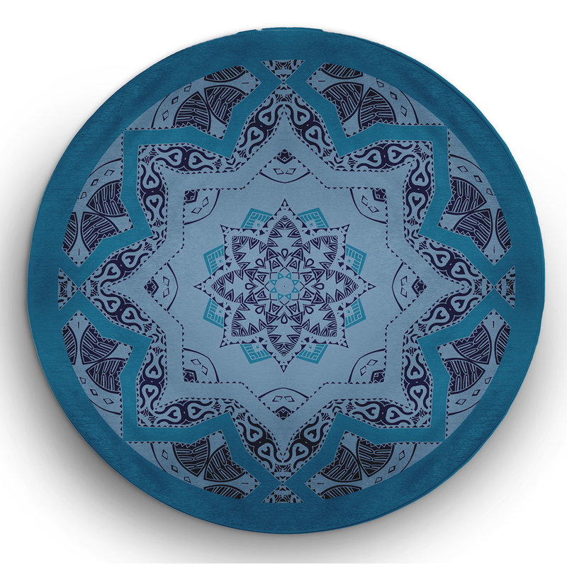 Chenille Geometric Indoor Rug, Round 5'