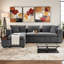 Canapé modulaire en L en chenille avec compartiment de rangement en bois et coussins décoratifs-2141509984
