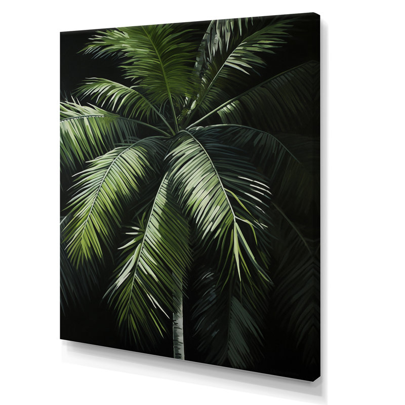«Albali Green Minimalims Palm Trees» sur toile, H 20 po x l 12 po x P 1 po, Toile tendue