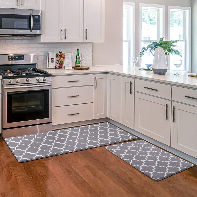 Tapis de cuisine 2 PCS, Gris clair