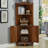 American-Style Retro Rubberwood Triangular Corner Storage Cabinet