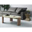 Table basse Dayana écologique en béton de fibres avec finition blanc cassé et chêne, durable et élégante pour les intérieurs modernes.