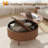 Lift Top Coffee Table with Storage, 31.5 Inch Modern Fluted Convertible Table with Hidden Compartments for Living Room, Walnut-1223367781