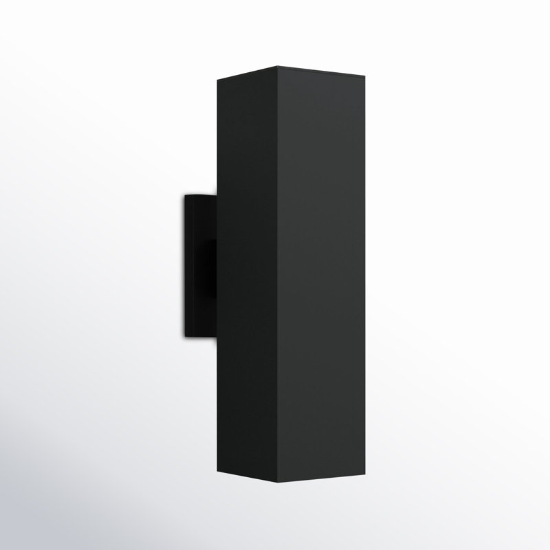 Medium Two Light Outdoor Wall Lantern, 18.5" H x 5" W x 7.75" D, Black, No