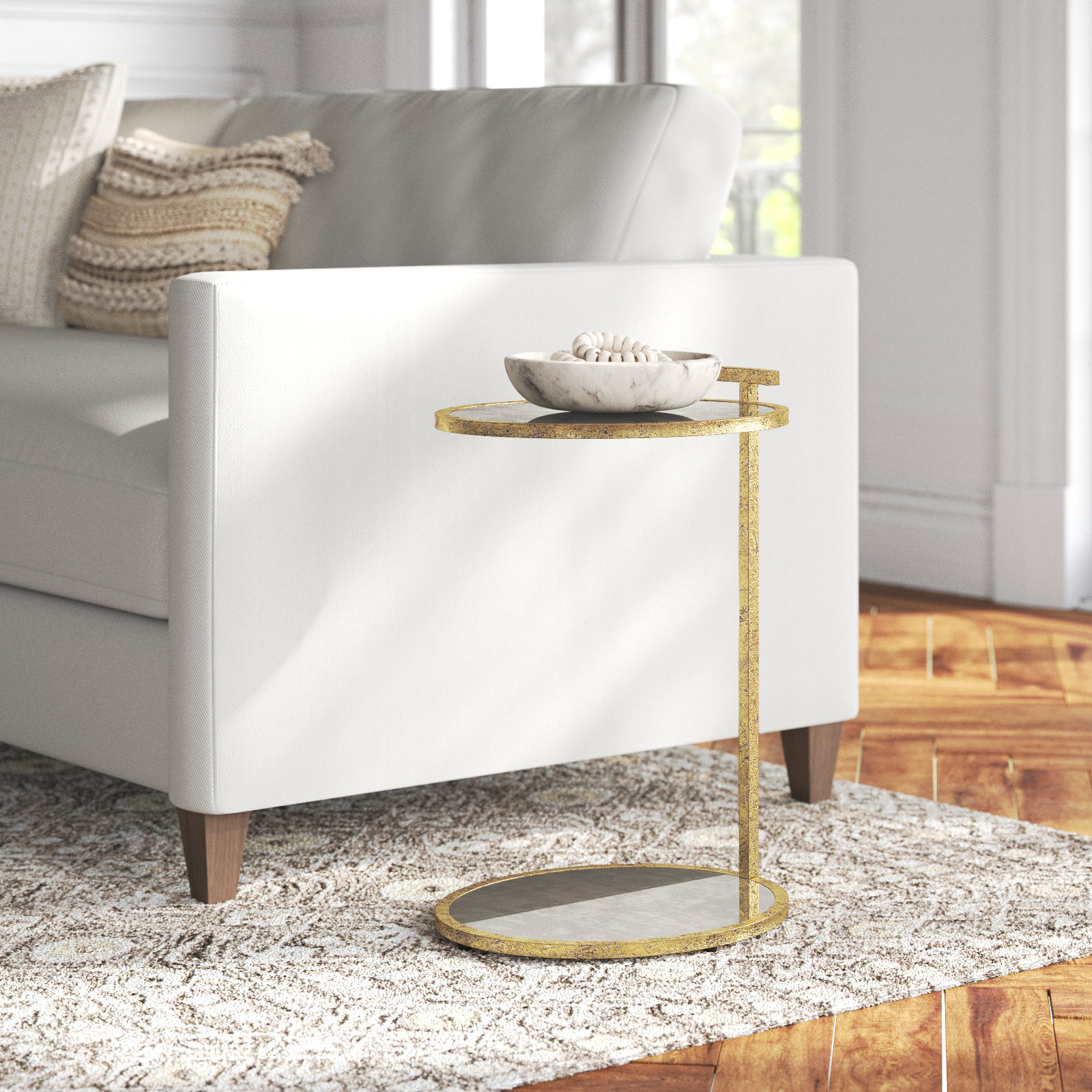 Erma 16" End Table, Gold