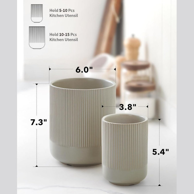 Ceramic / Porcelain Round Utensil Crock