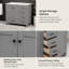 Meuble-lavabo gris avec lavabo en céramique, armoire autoportante de 92 cm (36,18 pouces) avec portes et tiroirs à fermeture amortie