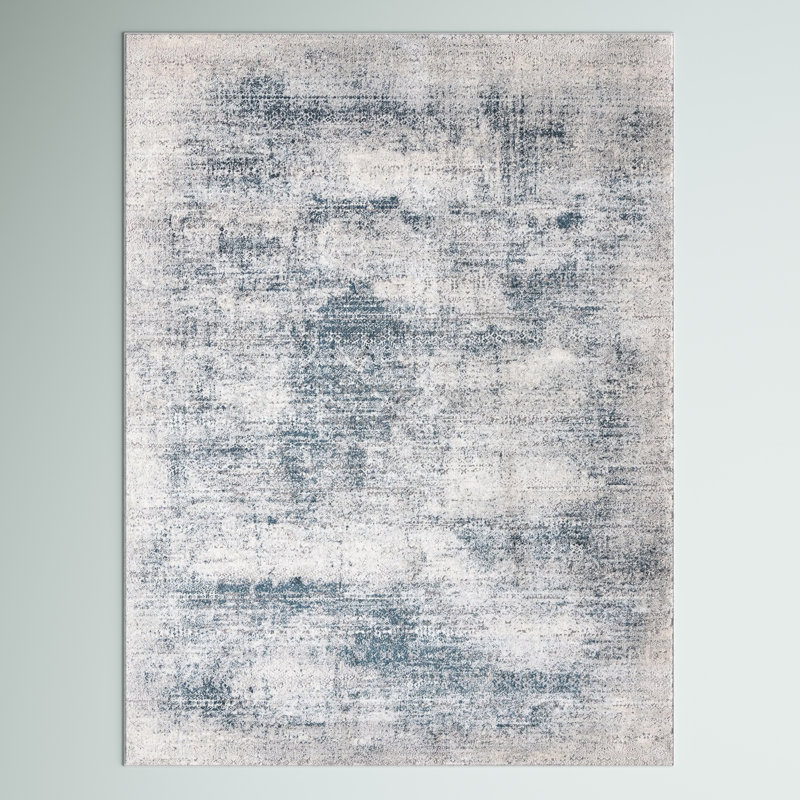 Joao Blue/White Area Rug, Rectangle 7' x 10'