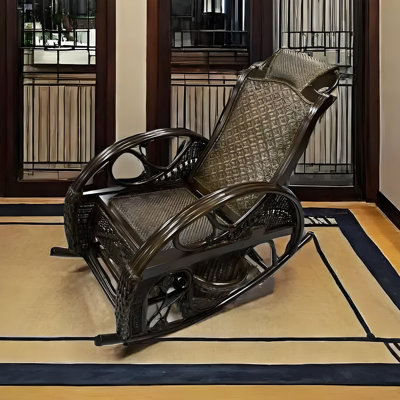 Natural rattan woven home casual rocking chair
