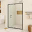 48 po X P 71 po Porte de douche à cadre pivotant H au fini noir mat-120047416