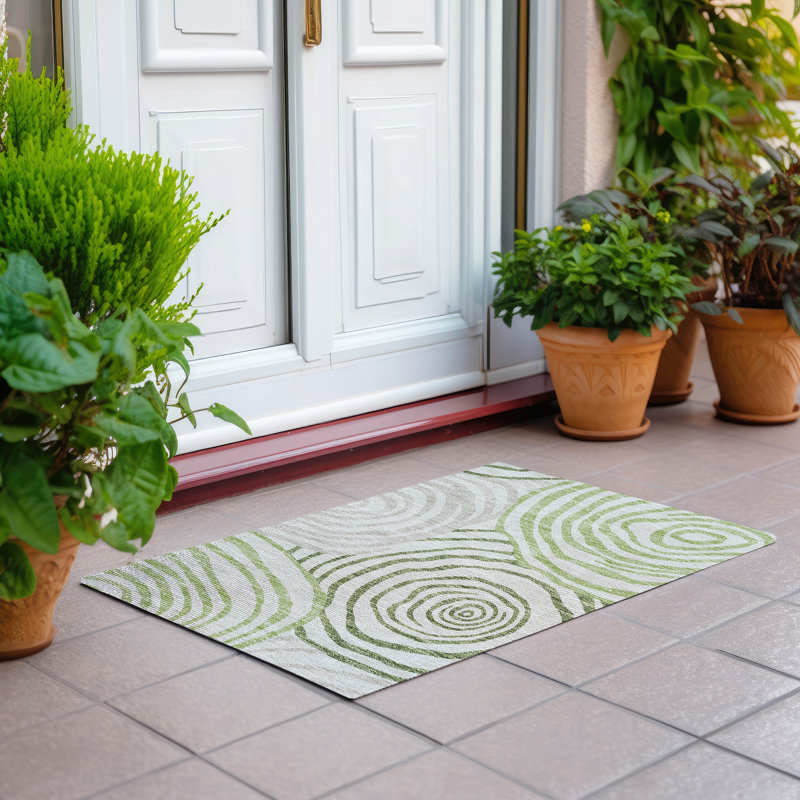 Tapis de porte d'extérieur antidérapant Leis, Rectangle 1 pi 8 po x 2 pi 6 po