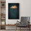 Illustration de décoration murale abstraite minimaliste vert, ciel et nuages noirs Boho Nordic Relax-98126364-98126365