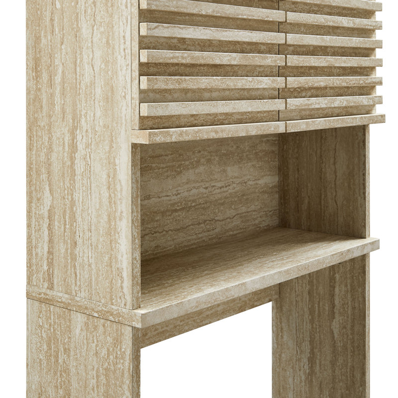 Render Over The Toilet Faux Travertine Bathroom Storage Cabinet In Travertine