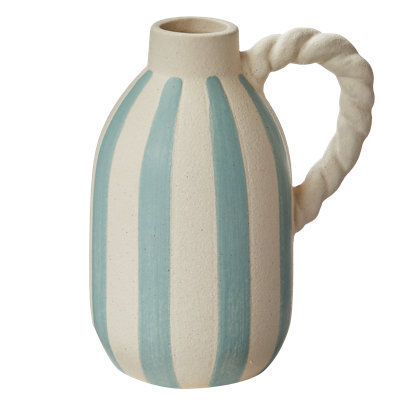 Stripe Vase Large Blue Stoneware Everyday
