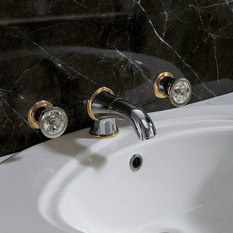 Robinet de lavabo mural à deux poignées Natal