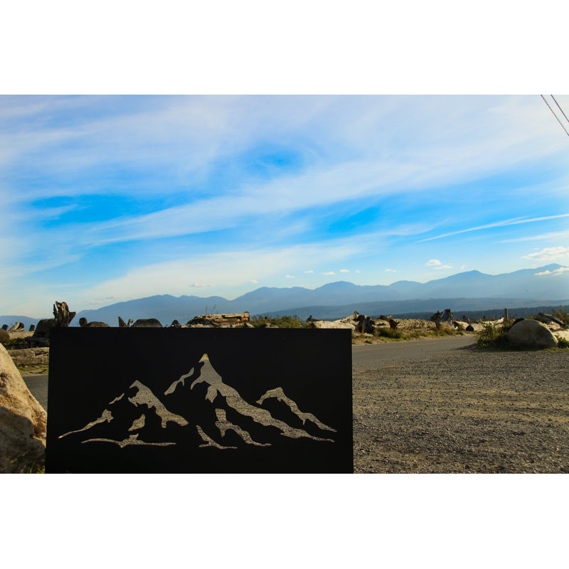 Paravent décoratif Rocky Mountains PVC 2 pi x 4 pi, Noir
