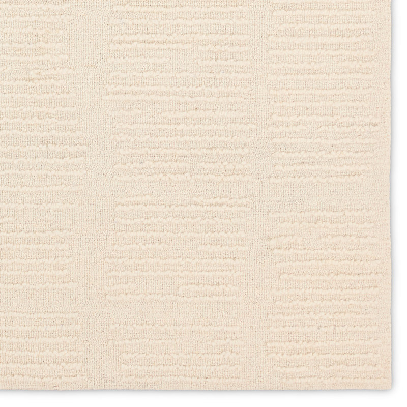 Tapis blanc en laine touffeté à la main Finnigan, Rectangle 6 pi x 9 pi
