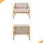 Chaise de loisir en bois d'acacia et corde d'extérieur - Spacieuse, confortable et polyvalente pour tout patio