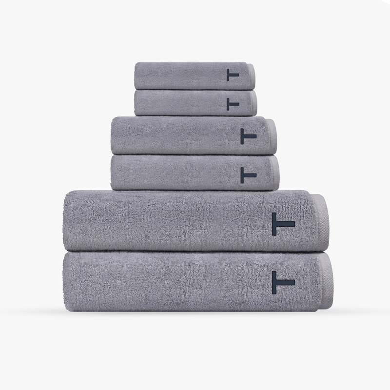 Monogrammed Cloer 6 pcs Turkish Towels Set, Silver, T