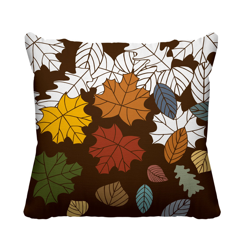 Coussin intérieur / extérieur Collin Maple Leaf, 15 po x 15 po, Terre cuite, Carré