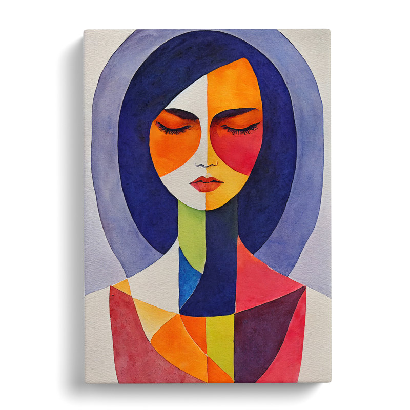 Woman Abstract Watercolour No.6 - Wrapped Canvas, 76cm H x 50cm W x 3cm D