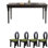 Retro Black Rectangular Solid    Wood Dining Set