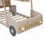 Lit voiture en bois avec coussin, toile de plafond et DEL-1306022366