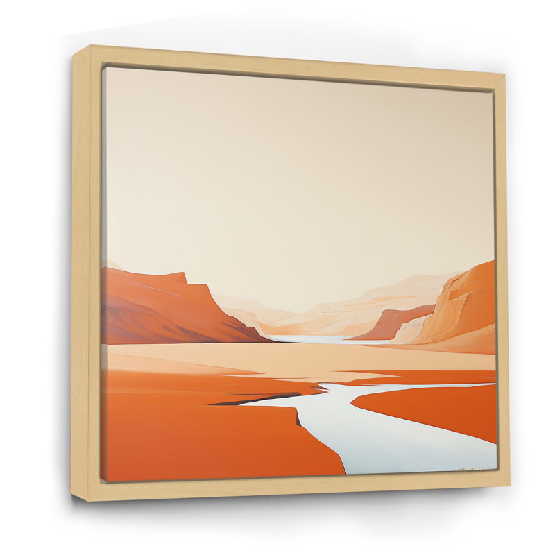 «Brown Minimalisme Canyon Calm II», reproduction sur toile, H 16 po x l 16 po x P 1 po, Cadre naturel flottant