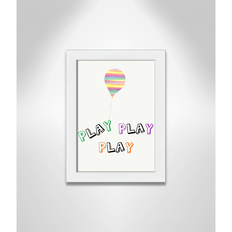 Play Play Play, impression sur papier, H 14 po x l 10 po x P 0,6 po, Encadré plat blanc