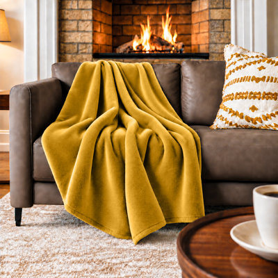 Couverture polaire en fausse fourrure de vison de luxe - peluche douce et réversible pour lit et canapé