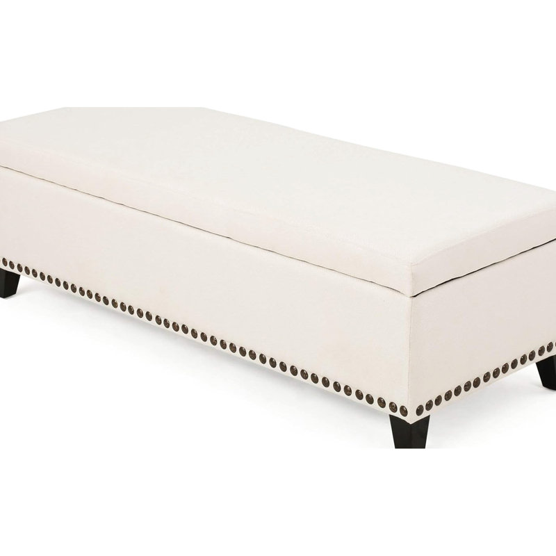 Repose-pieds avec rangement, banc de rangement avec charnière de sécurité, repose-pieds capitonné en lin pour le salon, le vestibule, le couloir et le repose-pieds