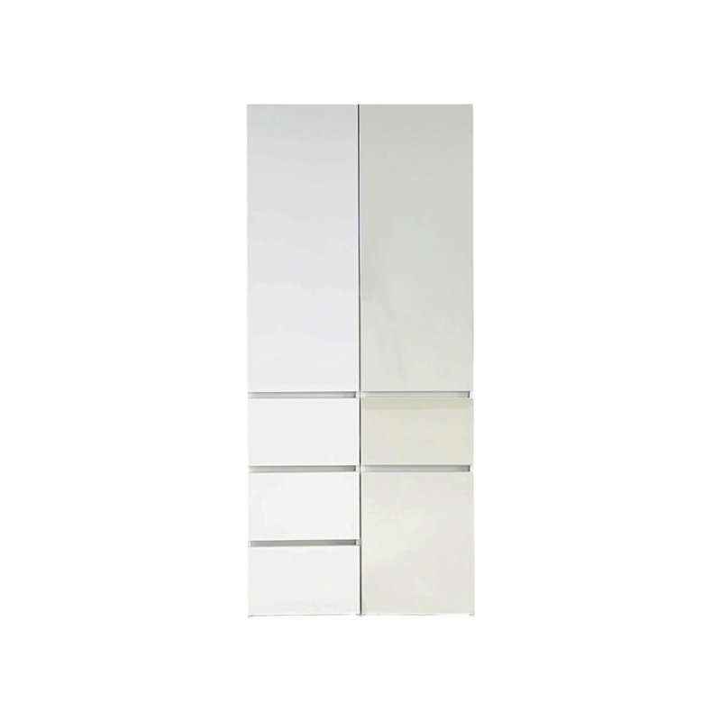 Elise Modular Wood Closet System With Mirror In White