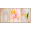«Vibrant Pastel Watercolor Paint Stroke Shapes Abstract Abstracts», reproduction d'art encadrée sur toile, 3 pièces-90847258-119405860