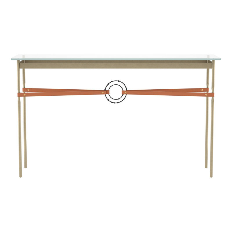 Console Equus, Or doux, Noir, Cuir noir