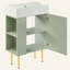 21.6" Green Bathroom Vanity, Combo Cabinet, Bathroom Storage Cabinet, Single Ceramic Sink, Left Side Storage