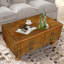 Table basse rectangulaire en bois massif pour le salon, table basse antique de 40 pouces avec 4 tiroirs-1889323775