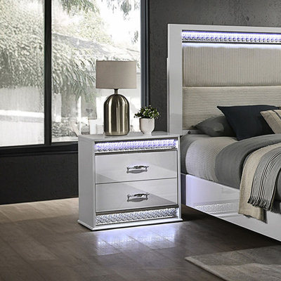 Table de chevet 2 tiroirs Glam
