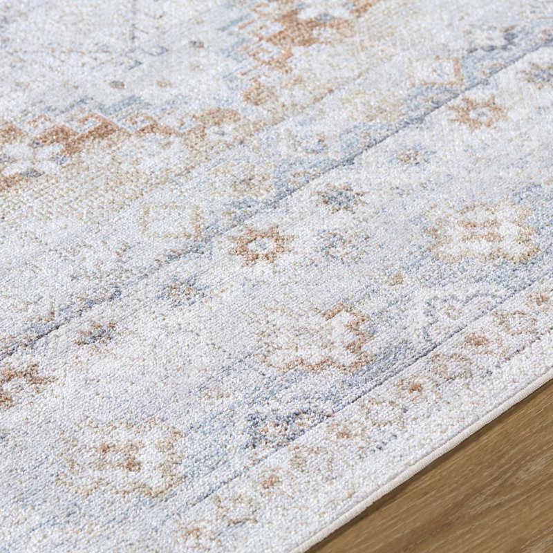 Janiaha Washable Oriental Indoor Rug, Round 6'7"