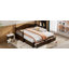 Lit de jour extensible en bois avec 2 tiroirs de rangement-1664908467