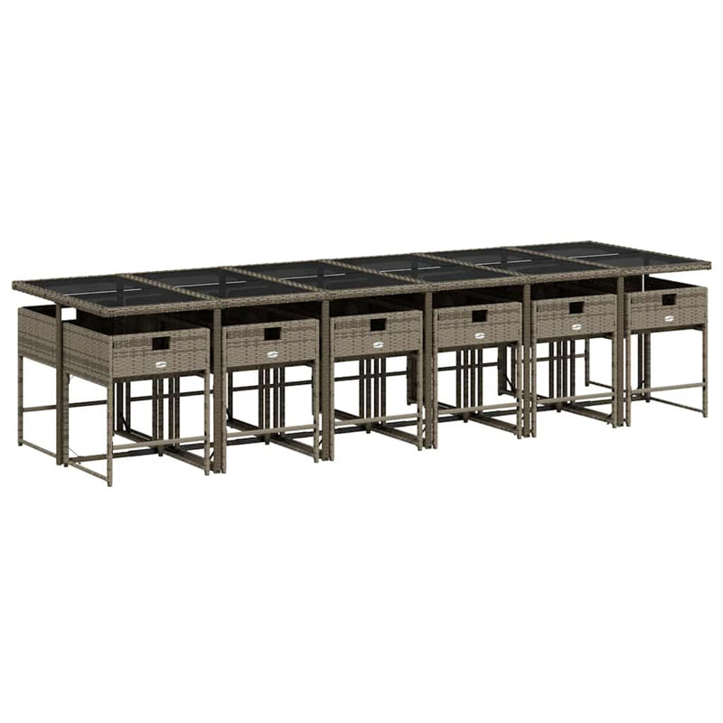 Patio Dining Set with, Grey, Grey