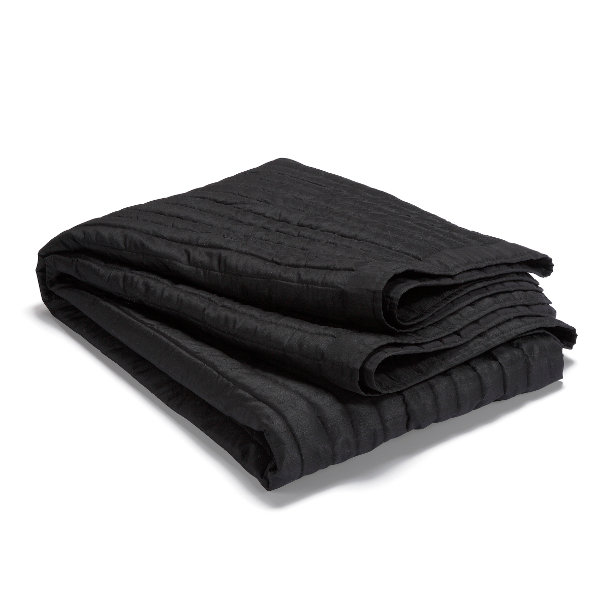 Iconium Polyester Solid Colour Bedspread, 180 x 270 cm Bedspread, Black